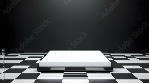 Blank White Square Podium S...