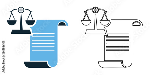 law script icon vector, law firms, contracts, legal services, judiciary, and official legal documents pictogram symbol ui and ux design, glyphs and stroke line