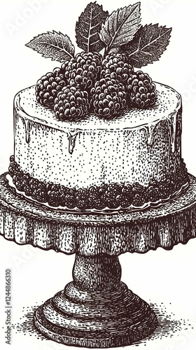 Blackberry Cake Elegantly D...