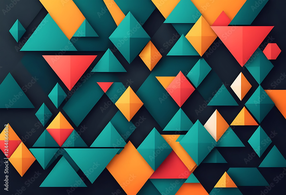 Geometric abstract background, Abstract shapes concept design, Abstract background with colorful triangles for magazines, Retro Cube Background Pattern, gradient colored background Geometric abstract background, Abstract shapes concept design, Abstract background with colorful triangles for magazines, Retro Cube Background Pattern, gradient colored background