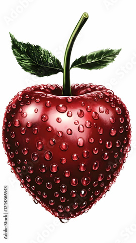 Heart-Shaped Red Fruit with...