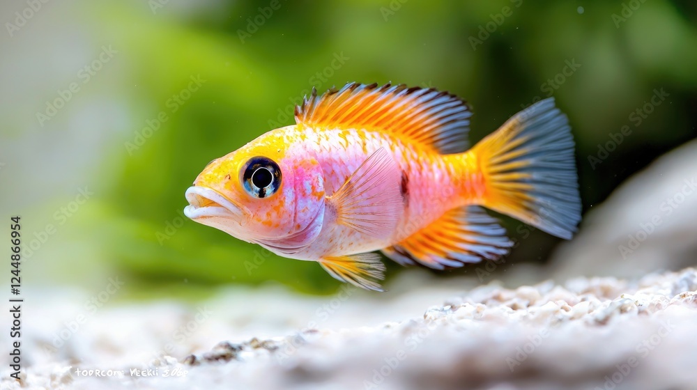 Fototapeta premium Colorful fish swimming in aquarium tank