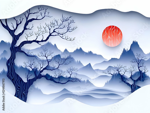 Paper Cut Landscape Shows B...