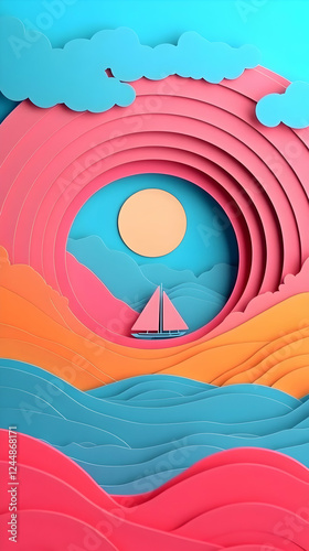 3D Paper Cutout Illustratio...