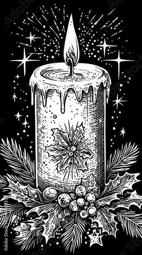 Christmas Candle Burns Brig...