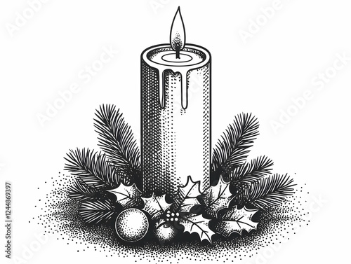 Burning Candle with Holly L...