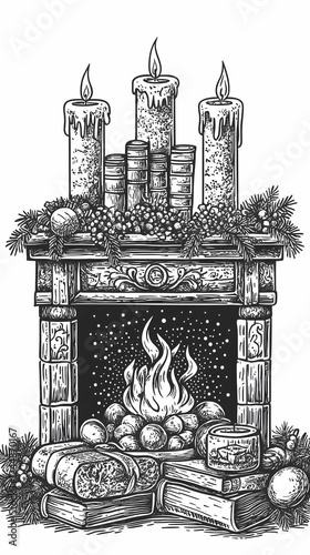 Cozy Fireplace Scene with L...