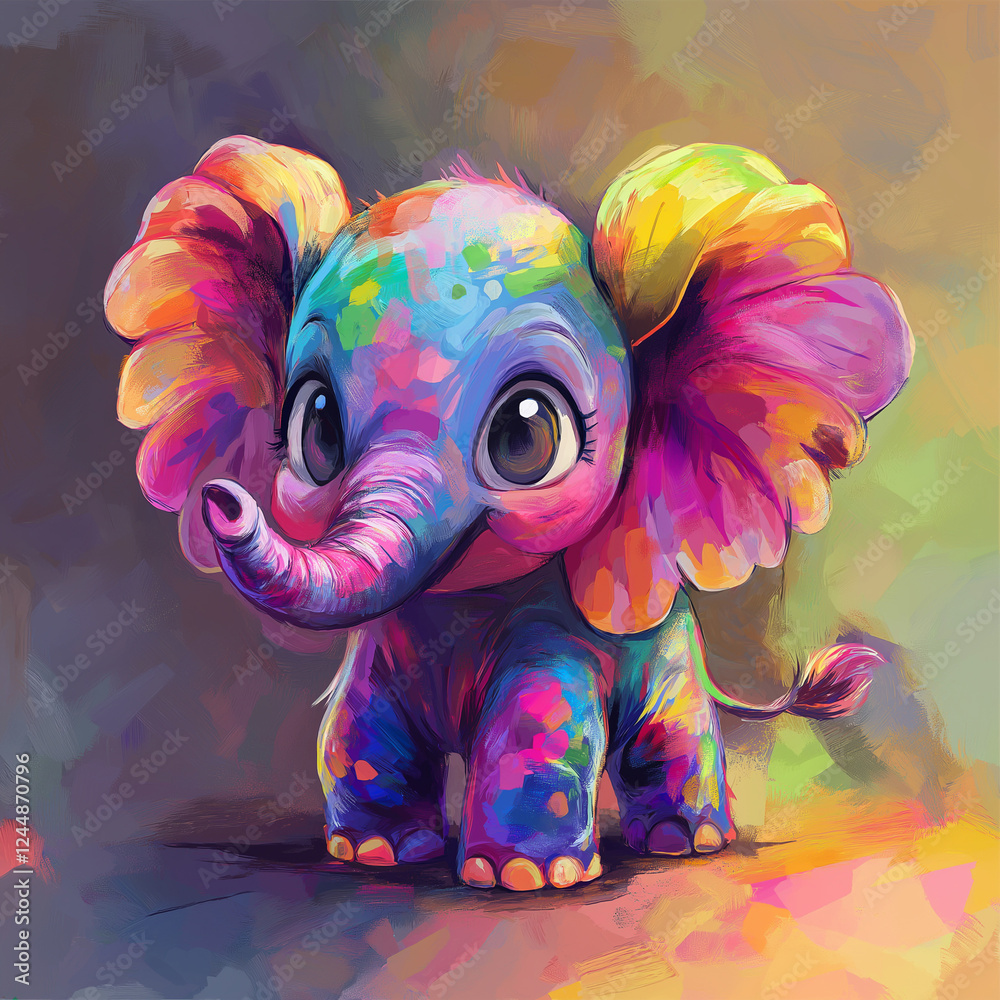 Obraz premium colorful elephant isolated on white