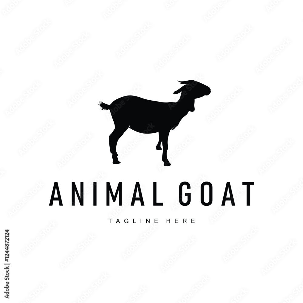 Livestock Goat Logo, Simple Farming Silhouette Design Product Brand Templet Illustration Livestock Goat Logo, Simple Farming Silhouette Design Product Brand Templet Illustration