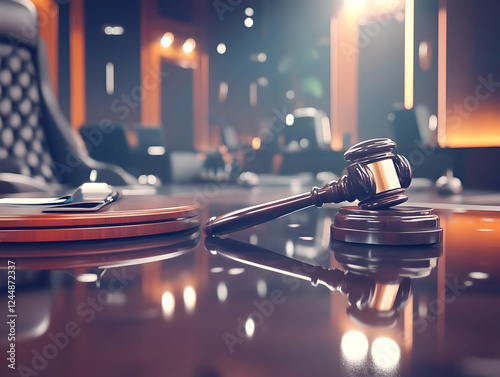 Wooden Gavel Rests on Polis...