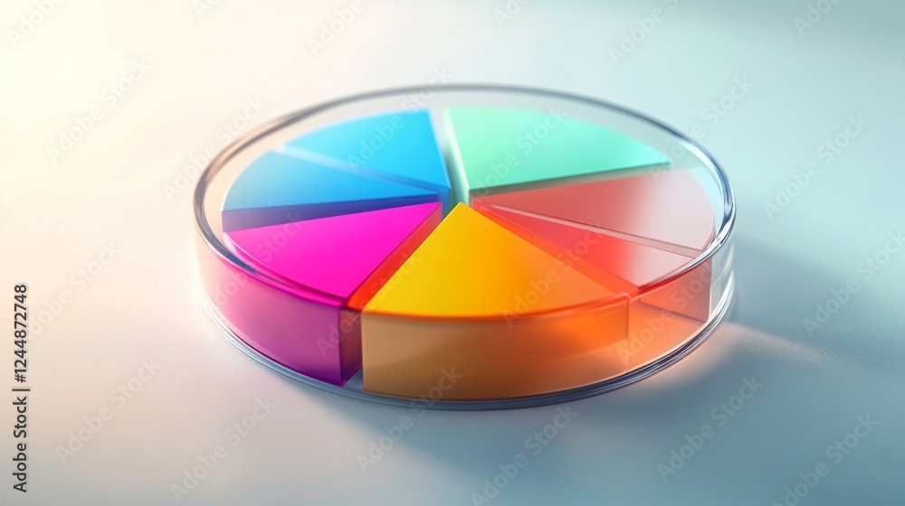 Obraz premium A clear, colorful pie chart illustrating the distribution of a company's operating costs, with each segment labeled and a slight D effect for added depth.