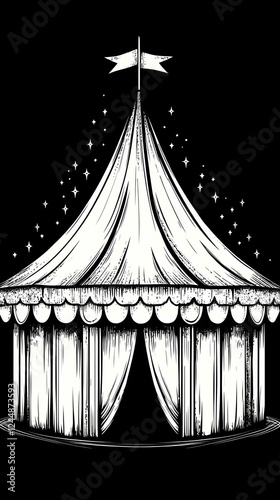 Whimsical Circus Tent Illus...