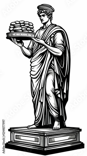 Ancient Statue Holding Tray...