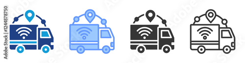 Smart logistics icon set multiple style collection