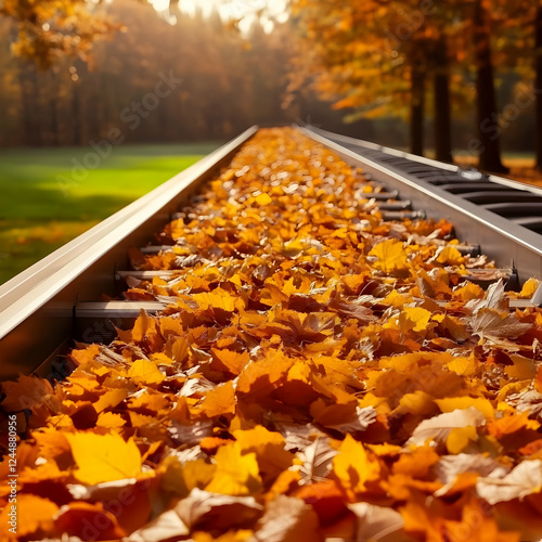 Conveyor Belt Carries Autum...