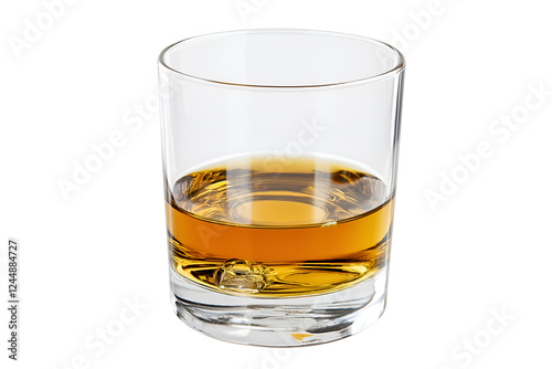A glass of whiskey neat isolated on white background.