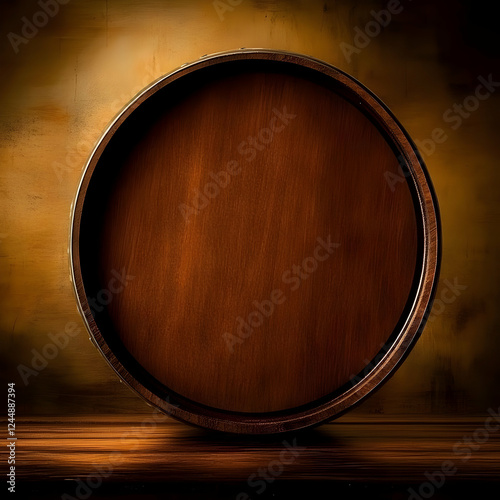 Round Wooden Barrel Head on...