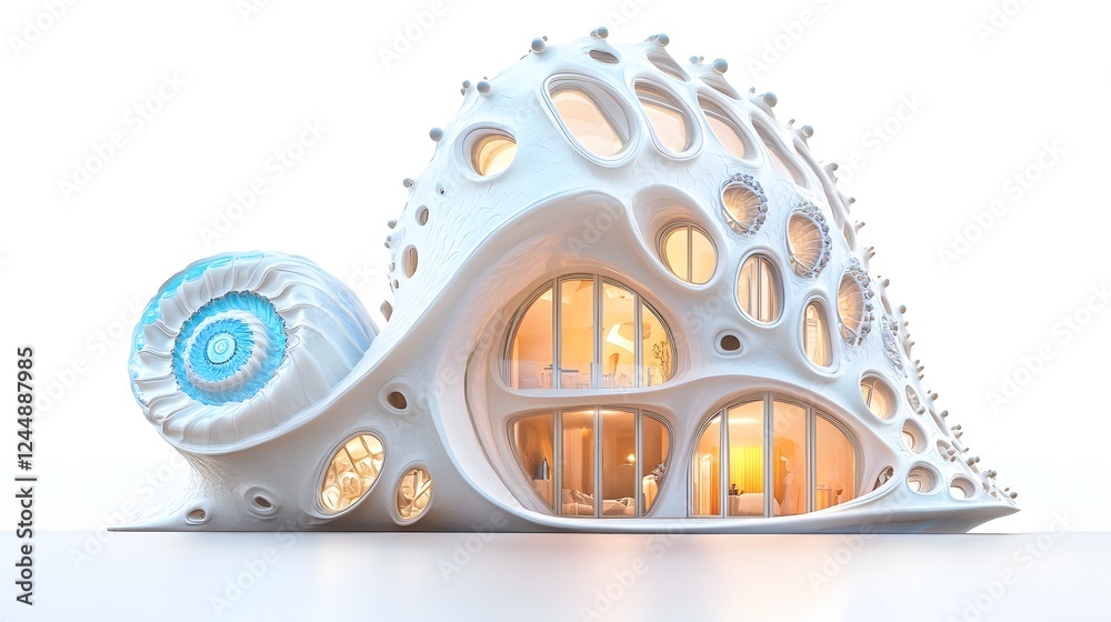 Fototapeta premium Fantasy Houses with Unique Designs Isolated In White Background