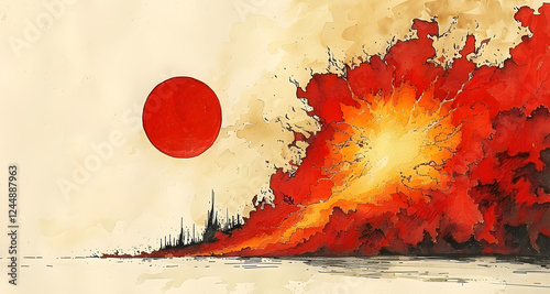 Light red tone background with texture and pattern.