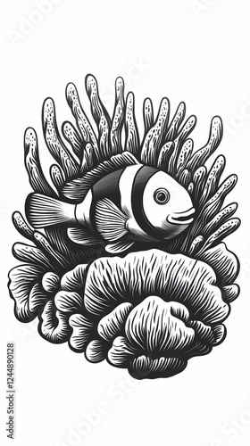 Monochrome illustration of ...
