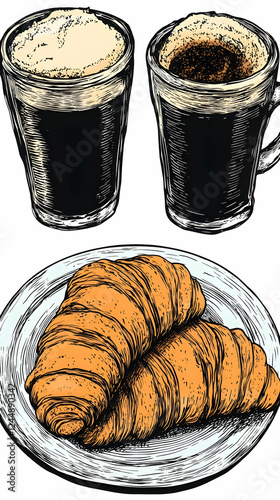 Two Glasses of Dark Coffee ...