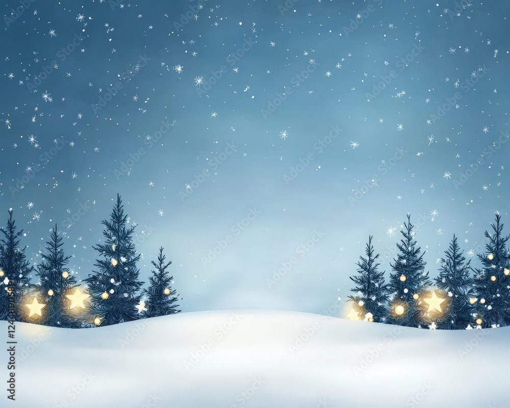 Winter Wonderland with Snow and Pine Trees Winter Wonderland with Snow and Pine Trees