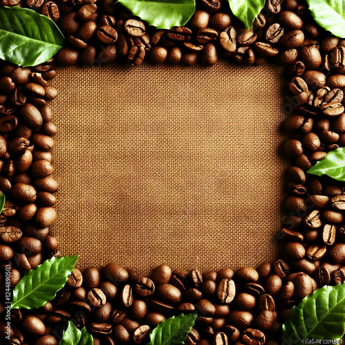 Coffee Beans and Leaves Fra...