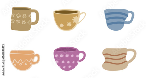 Aesthetic stylized coffee cup illustration art