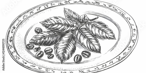 Detailed Sketch of Coffee B...