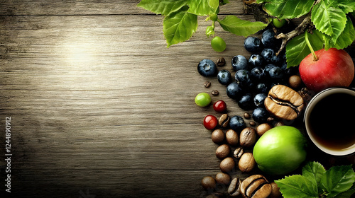 Fresh Coffee, Fruits, and B...