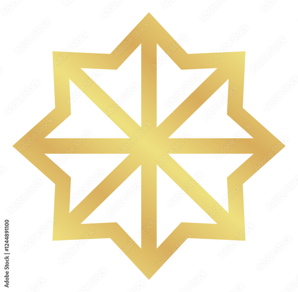 Corner Cross Gold Gradient Minimalist Islamic Geometric Pattern Star Frame for Ramadan and Eid Events Corner Cross Gold Gradient Minimalist Islamic Geometric Pattern Star Frame for Ramadan and Eid Events