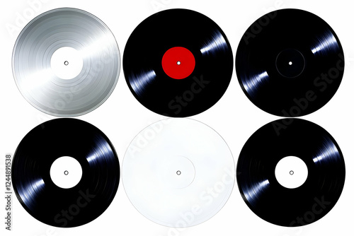 Six Vinyl Records Displayed...
