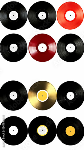 Nine Vinyl Records Displaye...