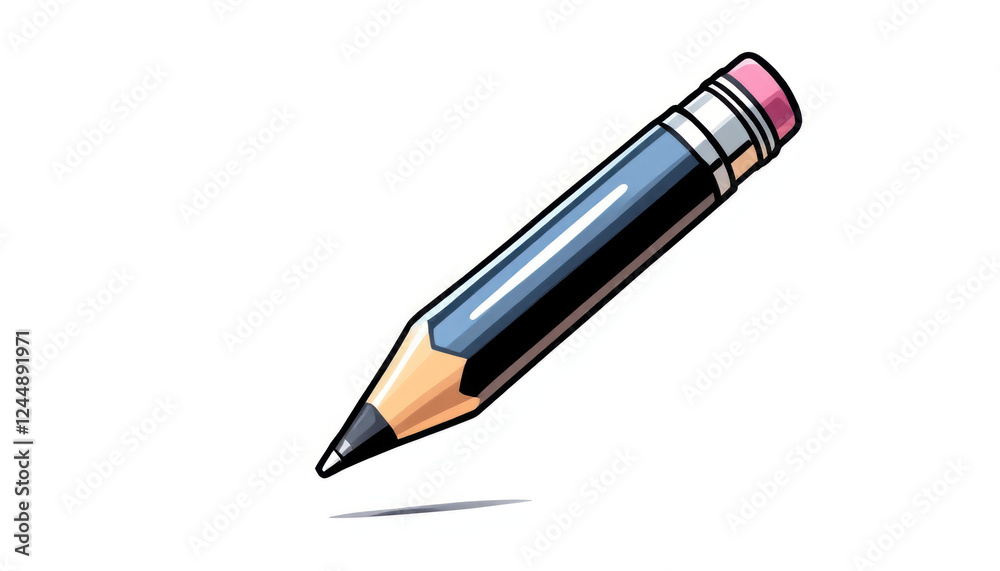 A Graphite Pencil With Eraser Ready To Write A Graphite Pencil With Eraser Ready To Write