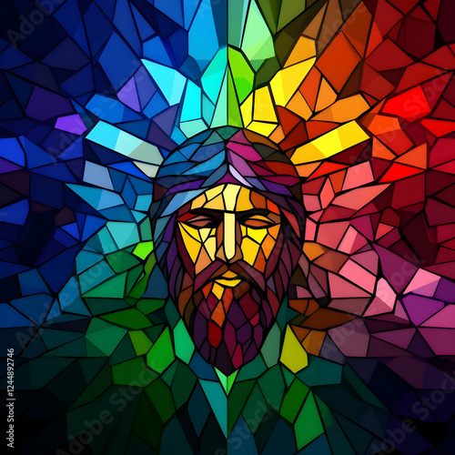 Stained Glass Portrait Depi...