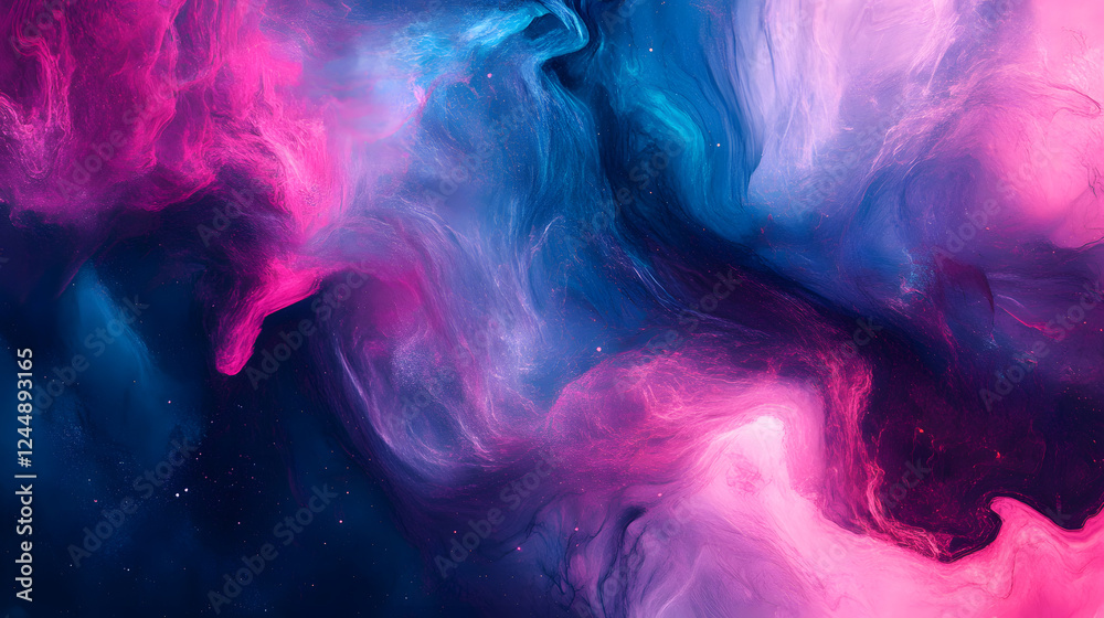 Fototapeta premium Vibrant Color Explosion of Electric Blue and Magenta Streams