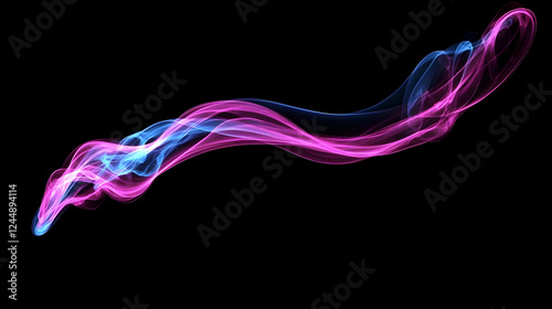 Abstract Pink and Blue Wave...