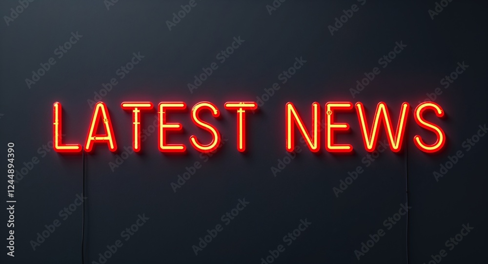 latest news word lettering with neon red glow on plain black dark background latest news word lettering with neon red glow on plain black dark background