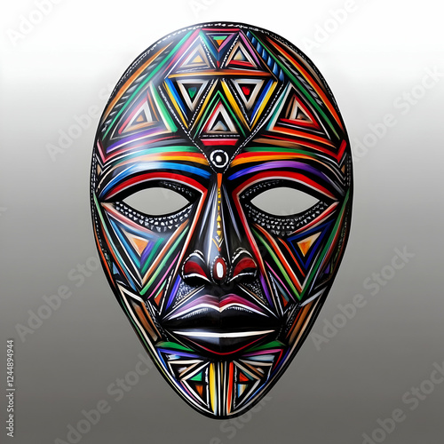 Vibrant Tribal Mask Display...