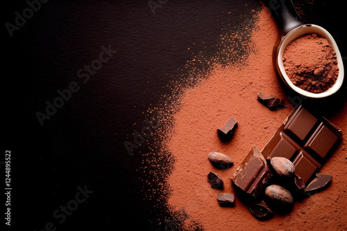 Chocolate bar broken into p...