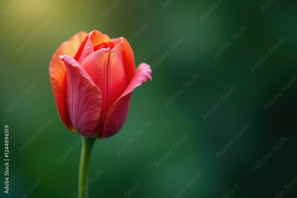 A single delicate petal unfolding from its bud, flower, single A single delicate petal unfolding from its bud, flower, single