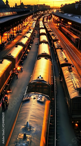 Train Cars Parked at a Stat...