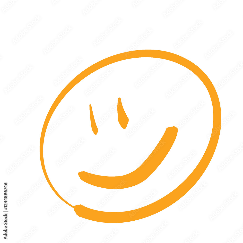 手書き風オレンジ色のスマイルイラスト | Hand-drawn Orange Smile Illustration 手書き風オレンジ色のスマイルイラスト | Hand-drawn Orange Smile Illustration
