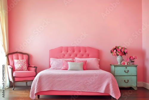 Pink Bedroom Interior Desig...
