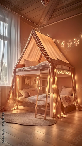 Cozy Children's Bunk Bed wi...