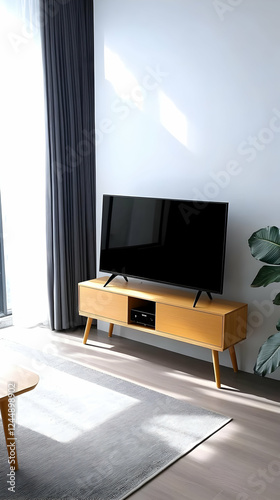 Modern Living Room Shows TV...