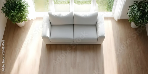 White Sofa Sits Elegantly i...