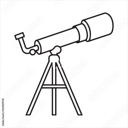 Telescope icon vector art illustration.