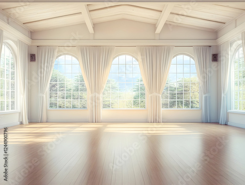 Elegant white room boasts a...