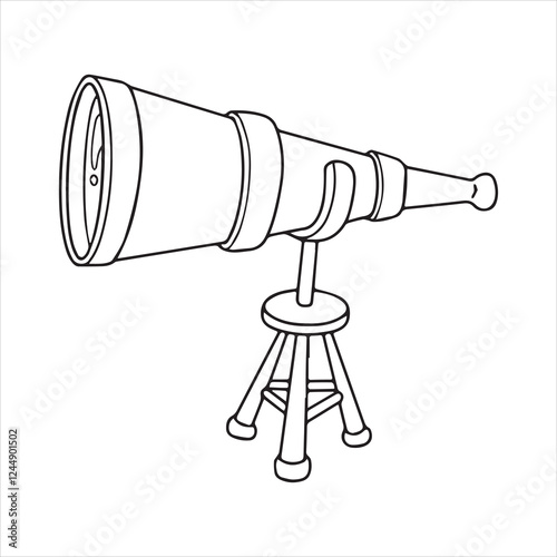 Telescope icon vector art illustration.